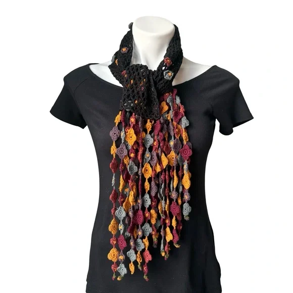 Rare Vintage Vivienne Tam Crochet Scarf - Picture 2 of 14